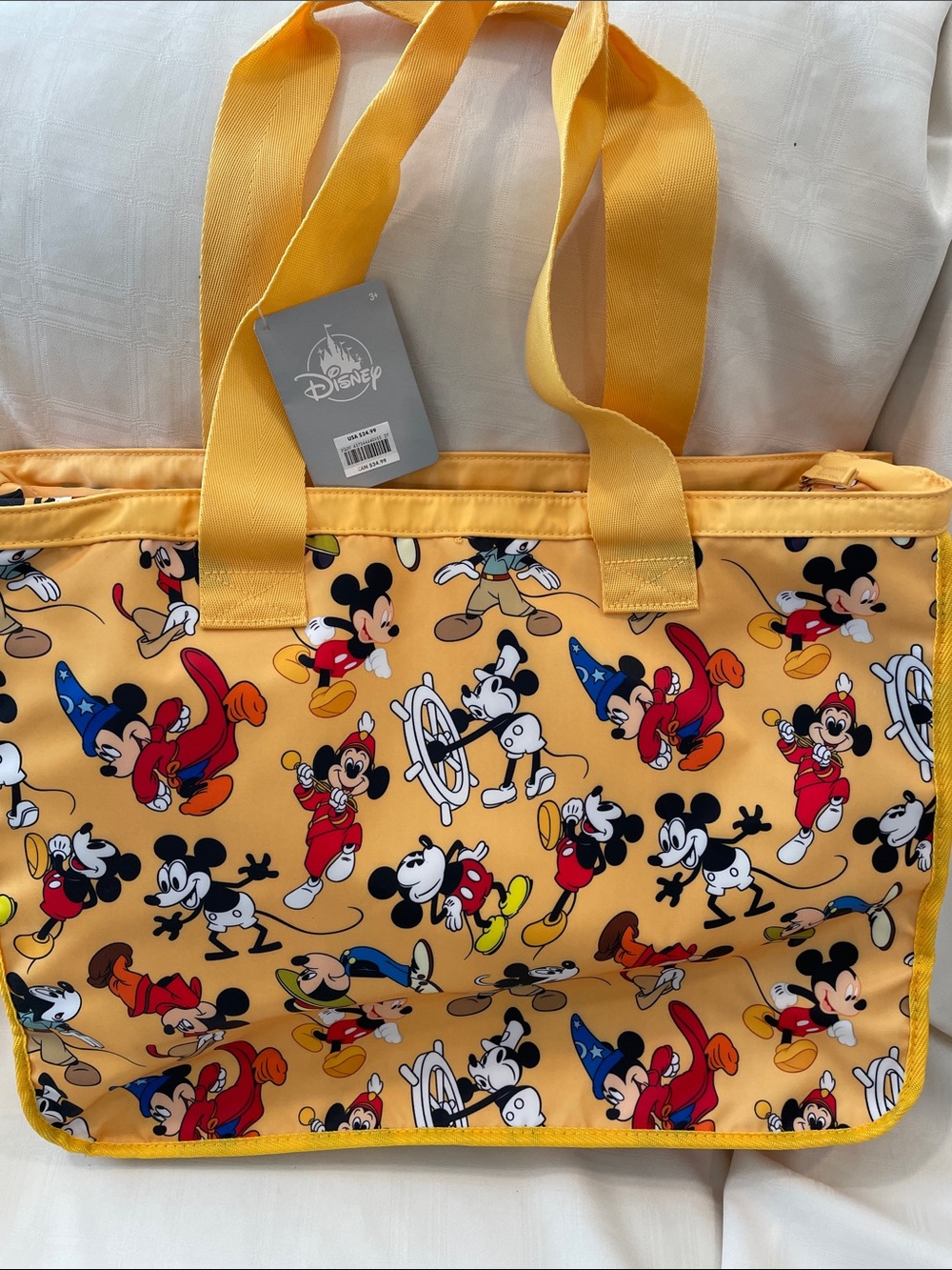 Disney Yellow Mickey & Friends Patterned Tote Bag